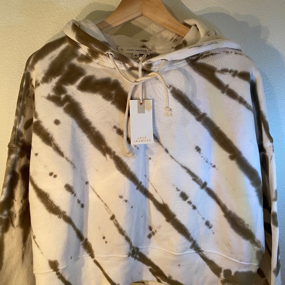 Good American Hooded Cropped Sweatshirt
